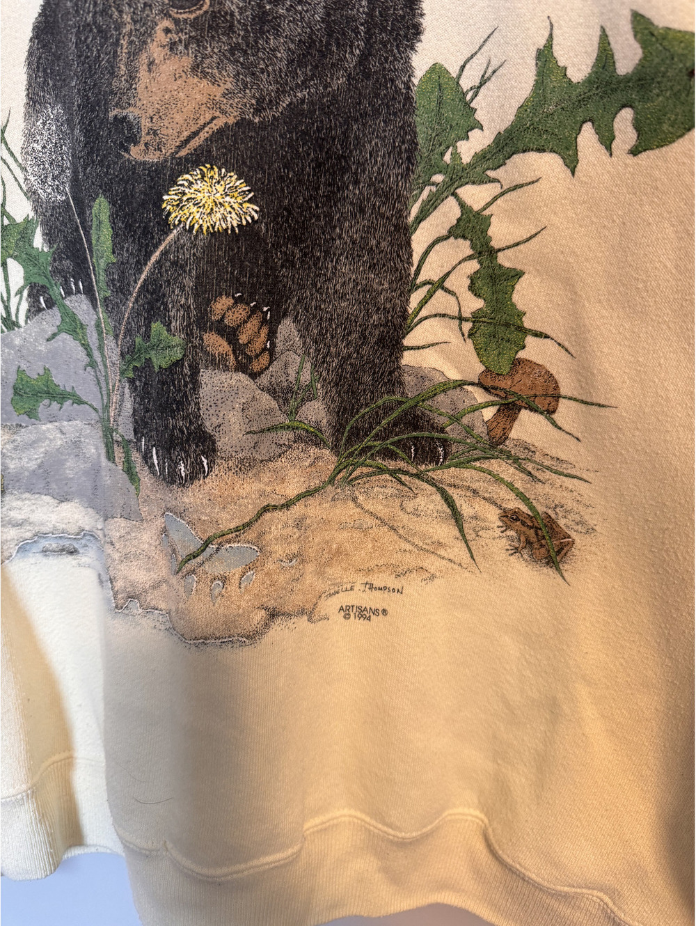 Y2K VTG Heavyweight Lee Size Large Bear Print 1994 Janelle Thompson Sweatshirt - Picture 3 of 7